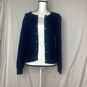 Ralph Lauren navy gold button cardigan
